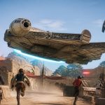Fortnite Millennium Falcon Smugglers Run Smugglers Gambit adasında uzay limanını keşfeden oyuncular