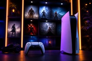 PlayStation Plus Ağustos 2026 oyun kataloğu için oyun kumandası ve dijital oyun arayüzü