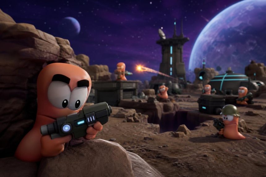 Worms Galactic Tactics oyun özellikleri ve platformları için 3D savaş arenası