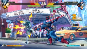 Marvel Tōkon: Fighting Souls oyunundan Marvel kahramanlarının yer aldığı dövüş sahnesi